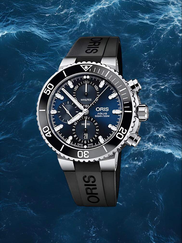 นาฬิกาโครโนกราฟดีไซน์ทันสมัยพร้อมฟังก์ชันจับเวลาและหน้าปัดชัดเจน