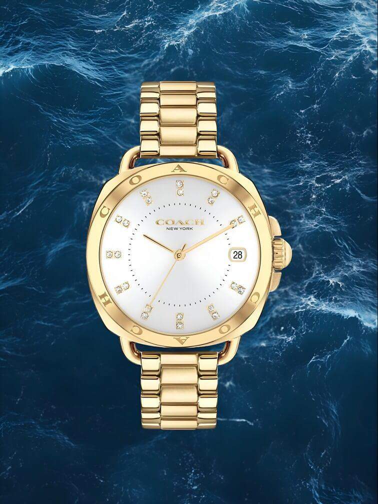 นาฬิกาสีทองล้วน หน้าปัดสีขาว ดีไซน์คลาสสิก เรียบหรูเหนือกาลเวลา