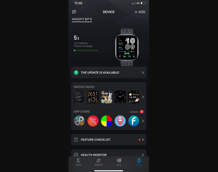 Bip 6 เชื่อมต่อกับแอป Zepp บนสมาร์ทโฟน เพื่อซิงค์ข้อมูลสุขภาพ การแจ้งเตือน และกิจกรรมประจำวันอย่างราบรื่น