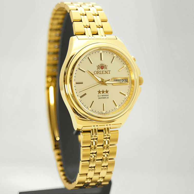 นาฬิกาออโตเมติกสีทอง หน้าปัดสีขาว ดีไซน์หรูหรา เรียบแต่ดูแพง