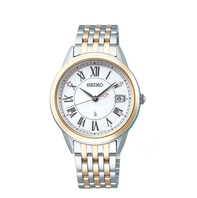 นาฬิกาตัวเรือนสีเงิน หน้าปัดสีขาวดีไซน์หรูหราและมีสไตล์