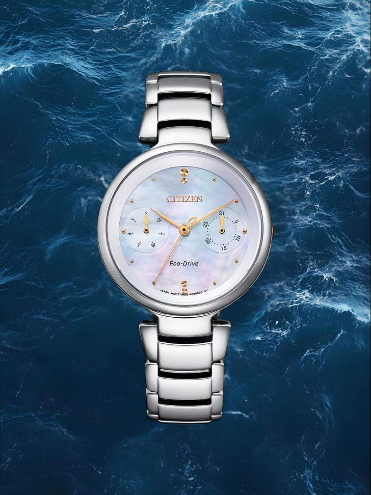 นาฬิกาสีเงินทั้งหมดพร้อมหน้าปัดมุก