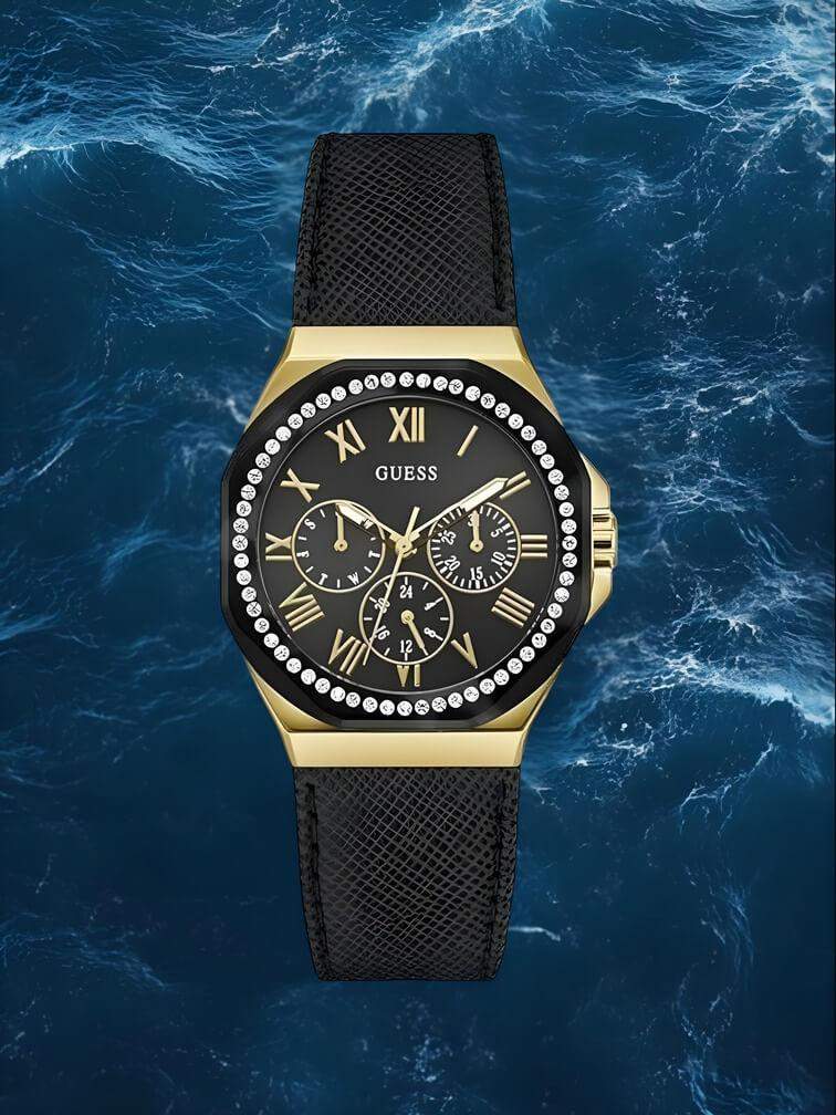 รุ่นสีดำพร้อมโครโนกราฟ ดีไซน์ทันสมัยและสปอร์ต เหมาะสำหรับผู้ที่ชื่นชอบความคลาสสิกและทนทาน