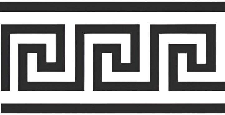 ลวดลายเมแอนเดอร์สีดำบนพื้นหลังสีขาว โดดเด่นด้วยดีไซน์กรีกคีย์สุดคลาสสิกที่สื่อถึงความเป็นนิรันดร์และความประณีต