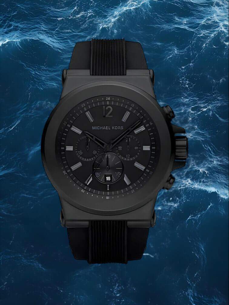 นาฬิกาสีดำทั้งหมดพร้อมฟังก์ชันโครโนกราฟ ดีไซน์ทันสมัย