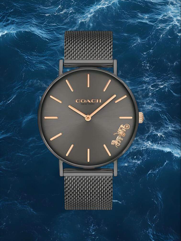 นาฬิกาสีดำล้วน พร้อมเข็มสีทอง สง่างามและทันสมัย