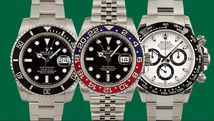 รุ่นสแตนเลสสตีลสีเงิน 3 เรือนที่ดูหรูหราและแข็งแรง