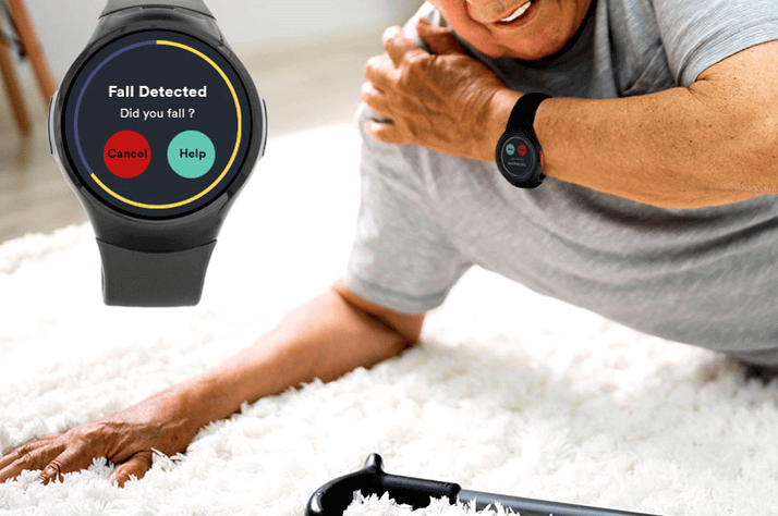 ชายคนหนึ่งเกิดอาการไม่ปกติ และสมาร์ทวอทช์ของเขาแจ้งเตือนคนใกล้ชิดเกี่ยวกับปัญหานั้นในทันที