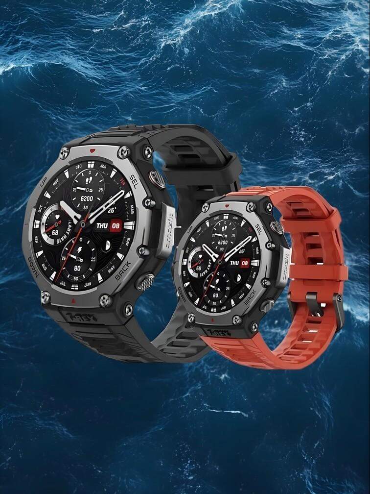 รุ่นดีไซน์กลม สีดำและแดง พร้อมหน้าจอแสดงวงแหวนแบบคลาสสิก