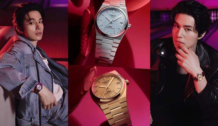 ทูตของแบรนด์จากประเทศไทยสวมใส่นาฬิกา PRX อย่างภาคภูมิใจ แสดงถึงความสง่างามและเกียรติยศของนาฬิกาในสภาพแวดล้อมที่ดูดี