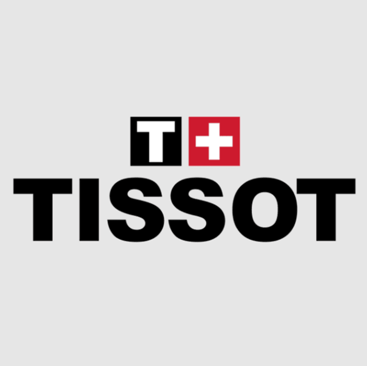โลโก้ Tissot บนพื้นหลังสีเทา