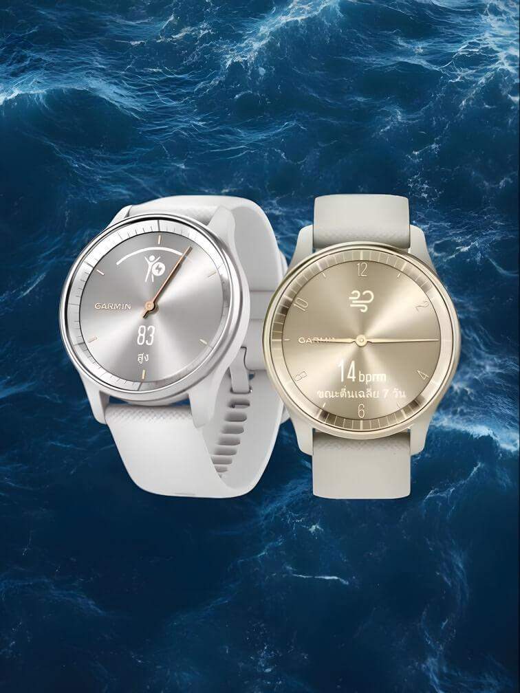 2 รุ่นใหม่ล่าสุดที่มีดีไซน์คล้ายกับนาฬิกาแบบดั้งเดิม แต่มีฟังก์ชันที่ทันสมัย ทั้งสองรุ่นสีเทาและมาพร้อมกับสายซิลิโคน